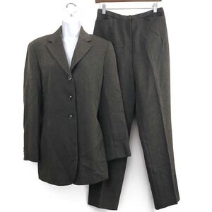 Vtg Y2 Jones Wear Pants Suit Jacket Sz 10 - Pants Sz 8  Herringbone Career